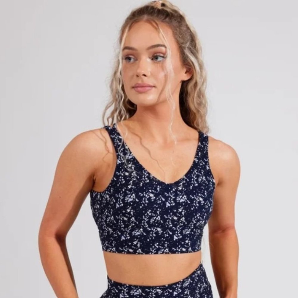BuffBunny Monarch Sports Bra - Navy Terrazzo - Medium